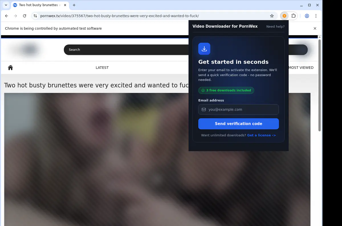 Pornwex Video Downloader browser extension screenshot 5